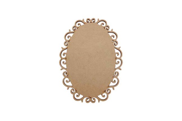 PLACA OVAL TRABALHADA LISA N2 29X18,5CM